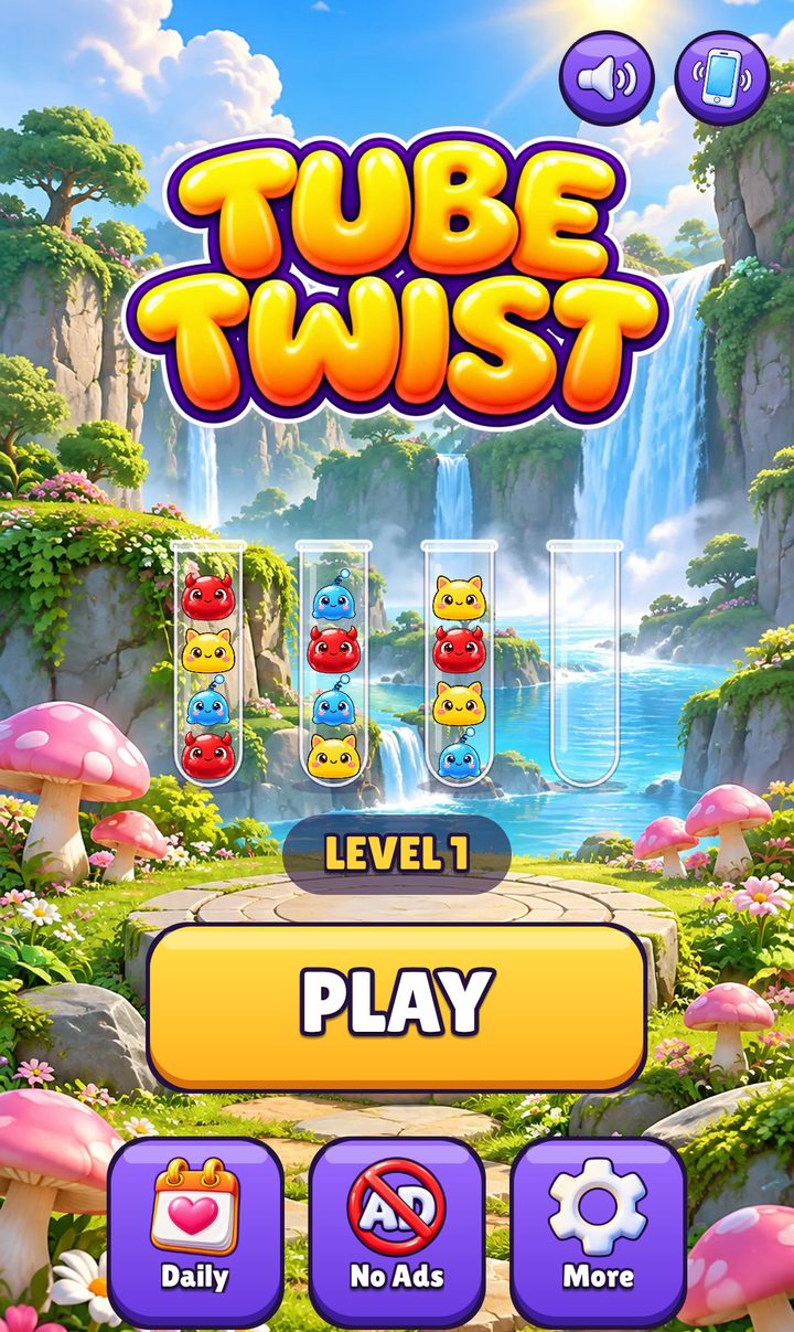 Tube Twist home screen, full size